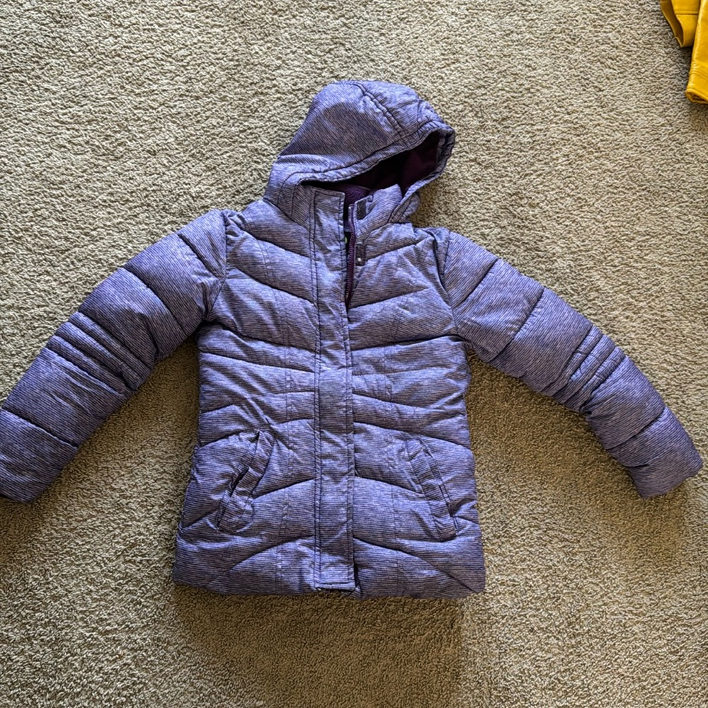 Purple puffer coat size 14girl